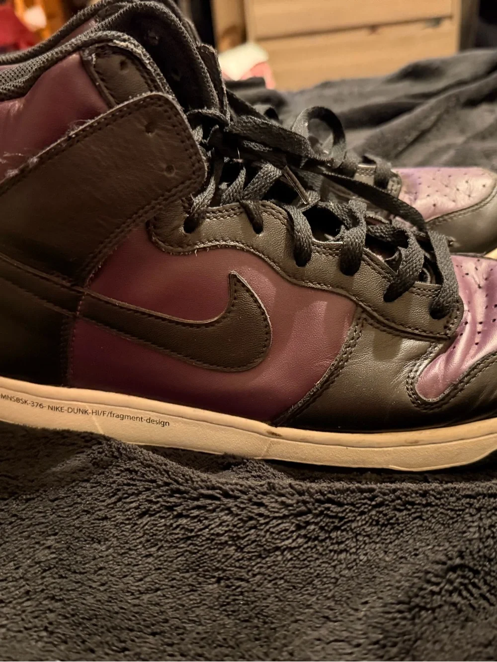 Nike High-Top dunk Sneakers in Black and Purple